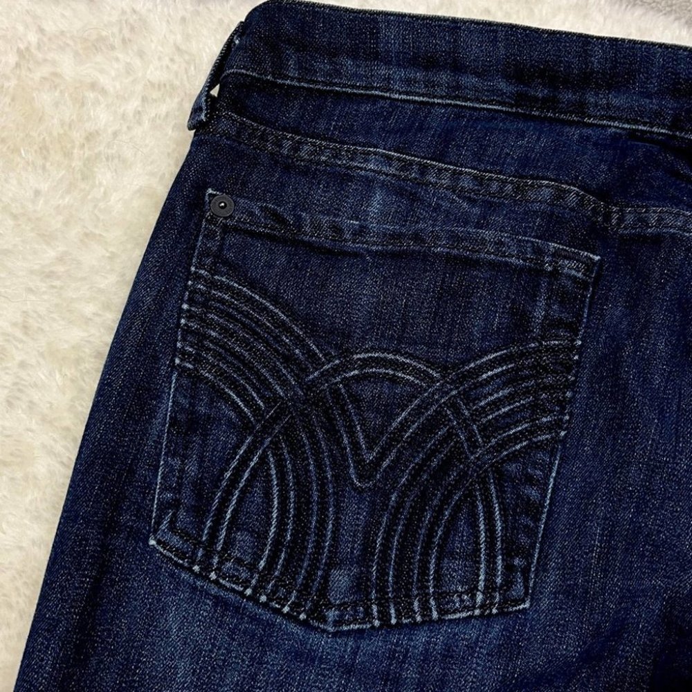 7 For All Mankind Vintage Straight Leg Flood Jeans Dark Wash